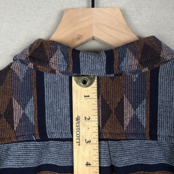 WOOLRICH Aztec Flannel Shirt Women's‎ XL Blue Button Up Casual Western Ranch - Picture 14 of 16